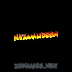nizamudeen in Black Background style - 3D name wallpaper