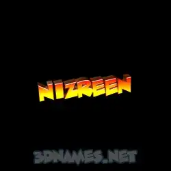 nizreen in Black Background style - 3D name wallpaper