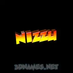 nizzu in Black Background style - 3D name wallpaper