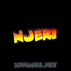 njeri in Black Background style - 3D name wallpaper