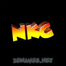 nkc in Black Background style - 3D name wallpaper