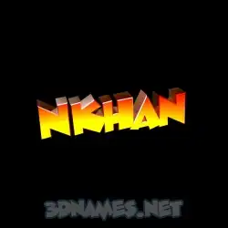 nkhan in Black Background style - 3D name wallpaper