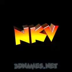 nkv in Black Background style - 3D name wallpaper
