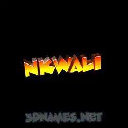 nkwali in Black Background style - 3D name wallpaper