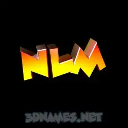 nlm in Black Background style - 3D name wallpaper
