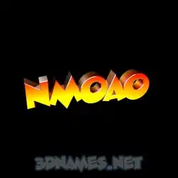 nmoao in Black Background style - 3D name wallpaper