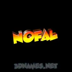 nofal in Black Background style - 3D name wallpaper