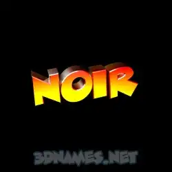 noir in Black Background style - 3D name wallpaper