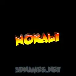 nokali in Black Background style - 3D name wallpaper
