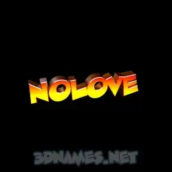 nolove in Black Background style - 3D name wallpaper