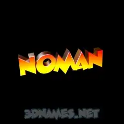noman in Black Background style - 3D name wallpaper