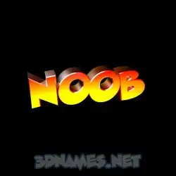 noob in Black Background style - 3D name wallpaper