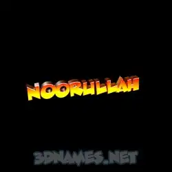 noorullah in Black Background style - 3D name wallpaper