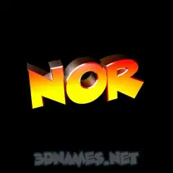 nor in Black Background style - 3D name wallpaper