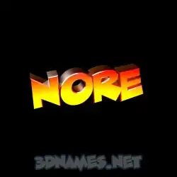 nore in Black Background style - 3D name wallpaper