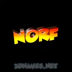 norf in Black Background style - 3D name wallpaper