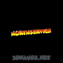 northservice in Black Background style - 3D name wallpaper