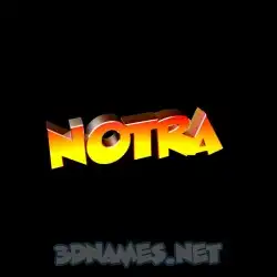 notra in Black Background style - 3D name wallpaper