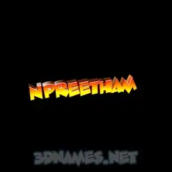 npreetham in Black Background style - 3D name wallpaper