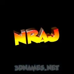 nraj in Black Background style - 3D name wallpaper