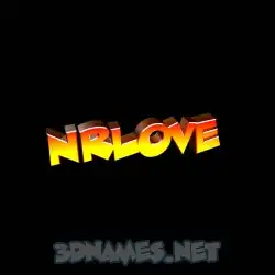 nrlove in Black Background style - 3D name wallpaper