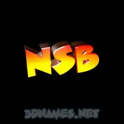 nsb in Black Background style - 3D name wallpaper