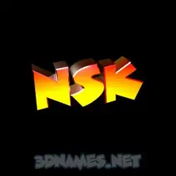 nsk in Black Background style - 3D name wallpaper