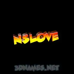 nslove in Black Background style - 3D name wallpaper