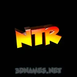 ntr in Black Background style - 3D name wallpaper