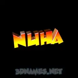 nuha in Black Background style - 3D name wallpaper