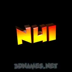 nui in Black Background style - 3D name wallpaper