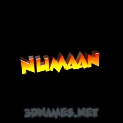 numaan in Black Background style - 3D name wallpaper