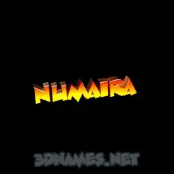 numaira in Black Background style - 3D name wallpaper