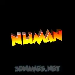 numan in Black Background style - 3D name wallpaper