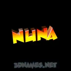 nuna in Black Background style - 3D name wallpaper