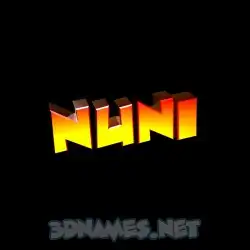 nuni in Black Background style - 3D name wallpaper