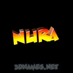 nura in Black Background style - 3D name wallpaper