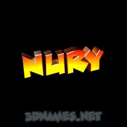 nury in Black Background style - 3D name wallpaper