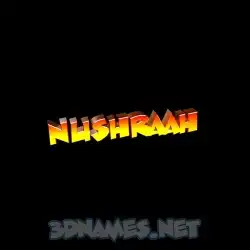 nushraah in Black Background style - 3D name wallpaper