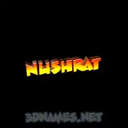 nushrat in Black Background style - 3D name wallpaper