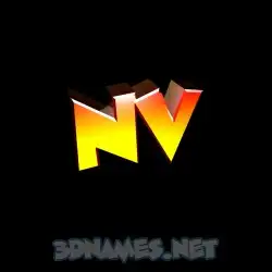 nv in Black Background style - 3D name wallpaper