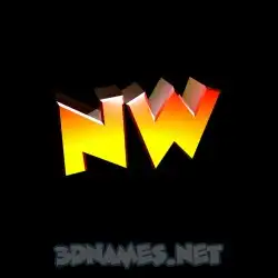 nw in Black Background style - 3D name wallpaper