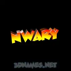 nwary in Black Background style - 3D name wallpaper