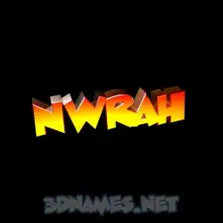 nwrah in Black Background style - 3D name wallpaper