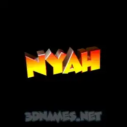 nyah in Black Background style - 3D name wallpaper