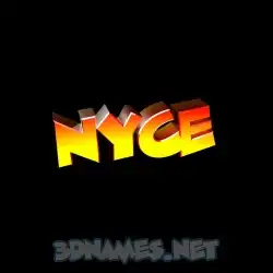 nyce in Black Background style - 3D name wallpaper