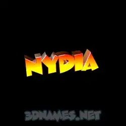 nydia in Black Background style - 3D name wallpaper