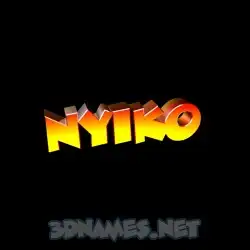 nyiko in Black Background style - 3D name wallpaper