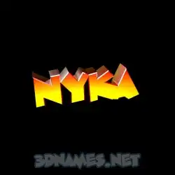 nyka in Black Background style - 3D name wallpaper