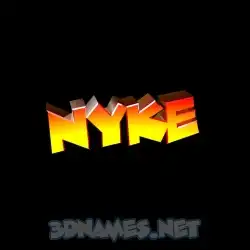 nyke in Black Background style - 3D name wallpaper
